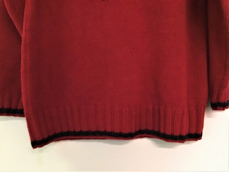 Fair Isle Red Wool Sweater | Etsy