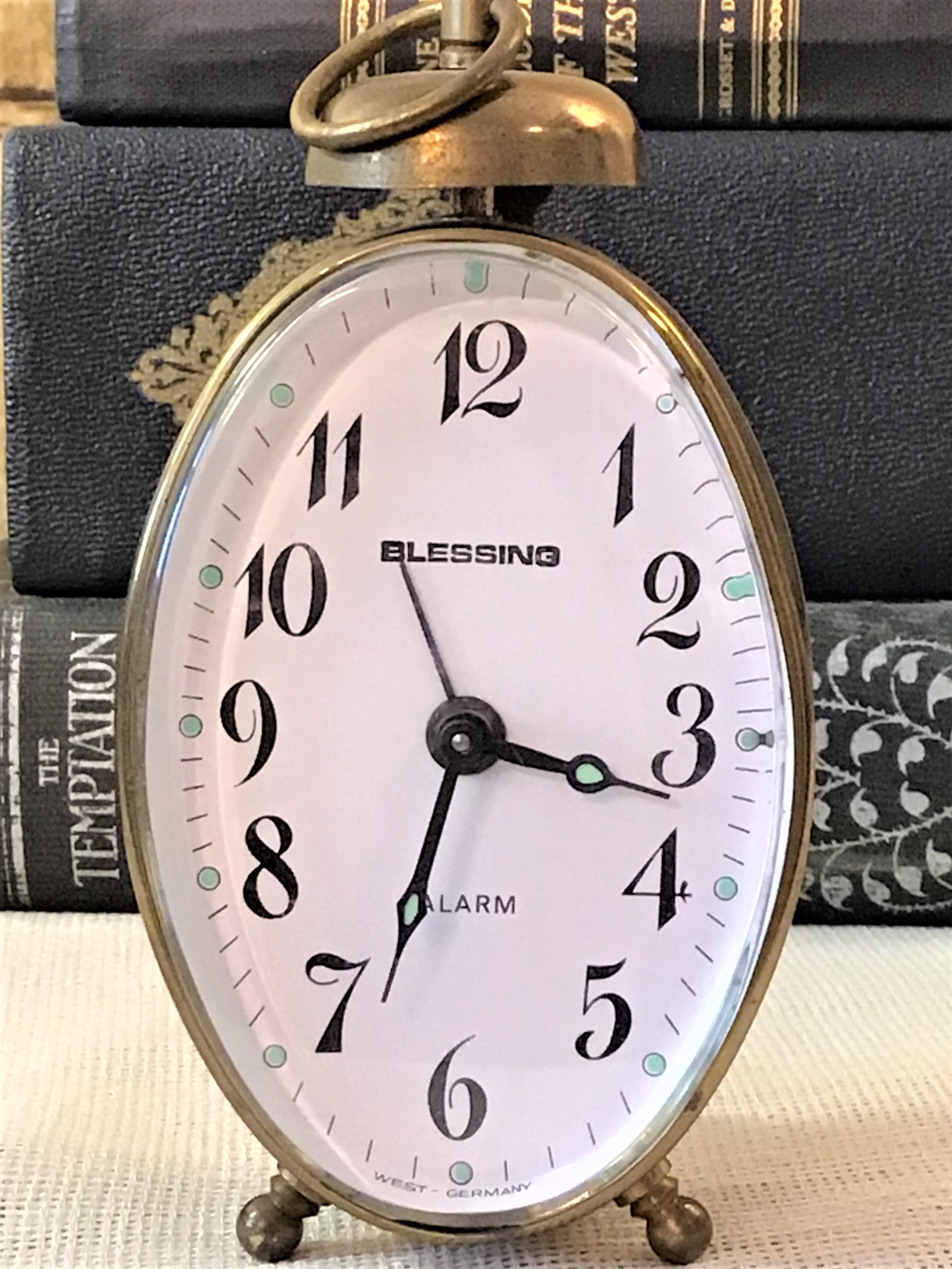 Vintage Brass Alarm Clock wind West Germany Etsy