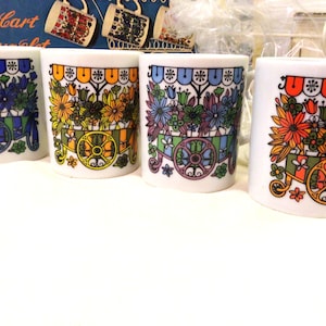 Montmartre のフラワーカート コーヒーマグ 5 個セット、壁掛け
