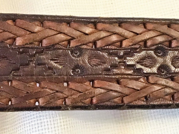 Vintage leather Belt, distressed. - image 7
