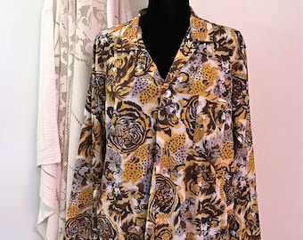Silky Tigers Shirt, Nylon  Loungewear, LG