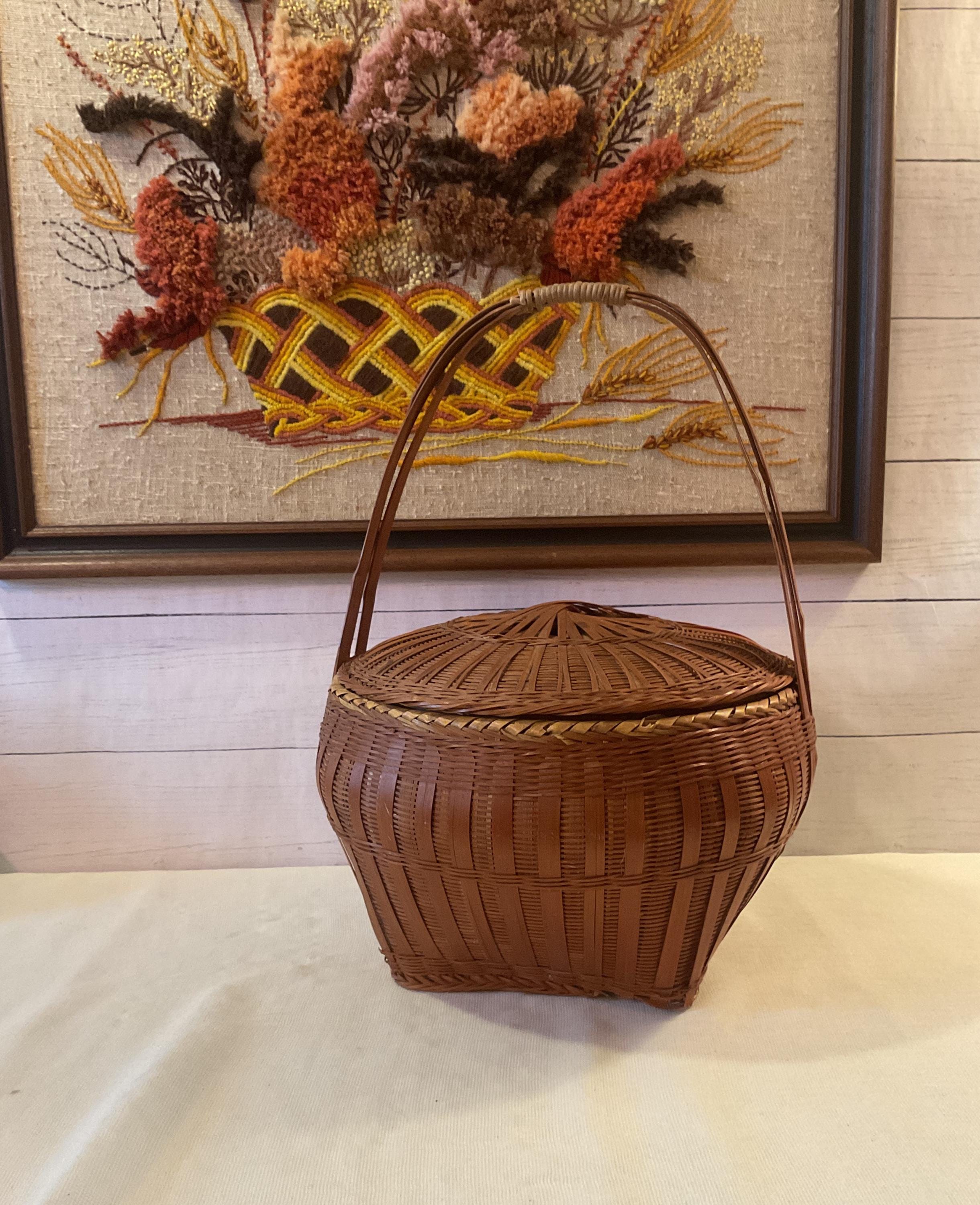 ヴィンテージ ウィッカー ラタン ハンパー バスケット 楽天市場