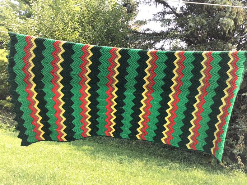Chevron Afghan Crochet Blanket Just Like Grandma/'s