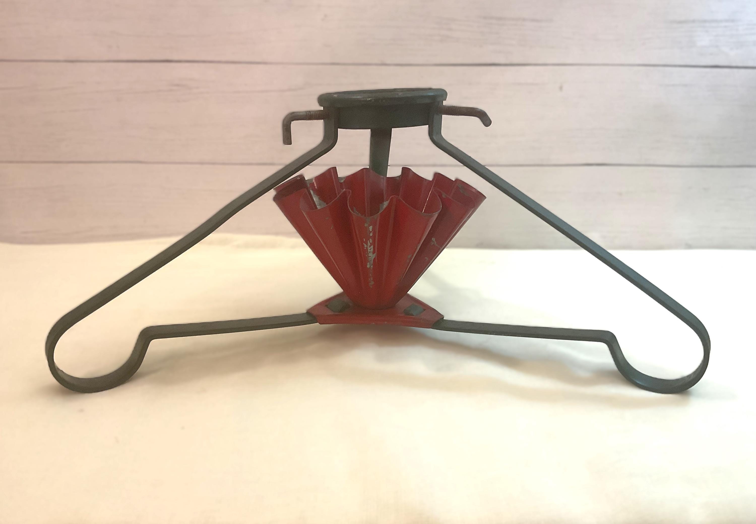 ヴィンテージの赤と緑の金属製クリスマスツリースタンド - Etsy 日本