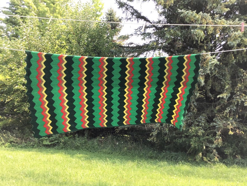 Chevron Afghan Crochet Blanket Just Like Grandma/'s