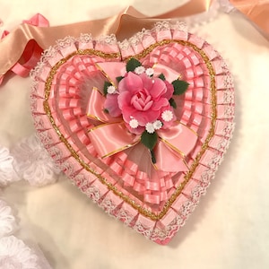 Volants vintage Saint Valentin Coeur Chocolat Bonbonnière Tulle Ruban De Satin Volants