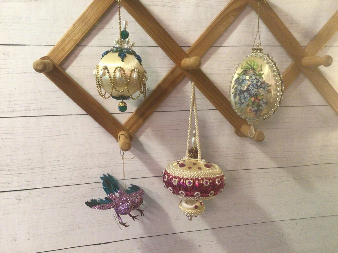 * vintage ornament ୨୧ 美しいパープルぶどうの オーナメント Dried Flower Ornament - Christmas Tree Ornament Filled With