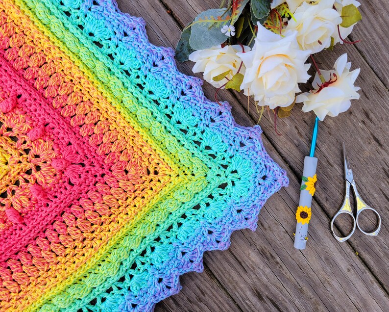 Vibrant Rainbow Afghan - Etsy