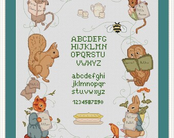 Beatrix Potter/'s Peter Rabbit Family Walk Counted Cross Stitch Chart Pattern
