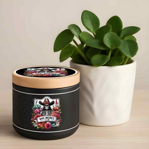 Bad Moms Club Candle: Cedarwood Amber Scented Soy Candle, 4 oz