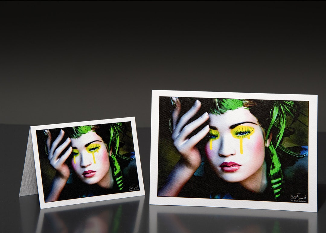 ORIENTAL BEAUTY CARD Fine Art Cards Crying Yellow Tears - Etsy