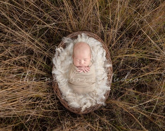 Outdoor paddock rustic digital newborn nest basket - Baby photography - digital basket background - Photoshop digital rustic