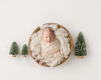 Christmas newborn digital - Seasonal winter newborn - winter newborn digital - Christmas tree digital - christmas digital image - newborn
