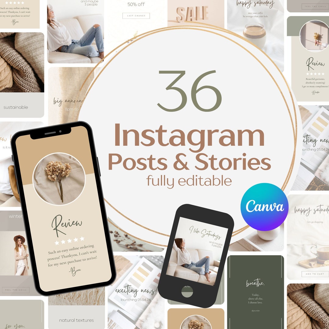 Social Media Post Templates - Canva INSTANT DOWNLOAD - Insta Stories ...