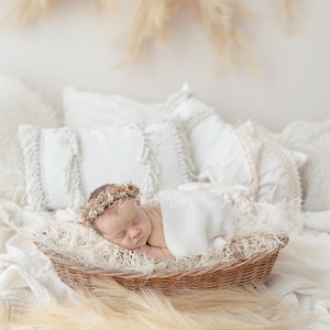 Boho Digital bed basket Backdrop - Digital Newborn backdrop for Photographers - neutral white digital background for Newborn Photography