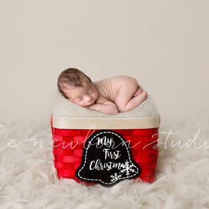 Newborn Christmas Digital Backdrop - My first Christmas - Red white black Christmas image - digital download - Neutral Christmas prop