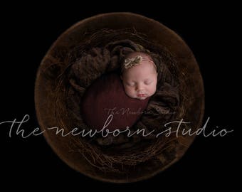 Digital Background - Digital Newborn Backdrop Prop - Composite Backdrop - Newborn Backdrop - Timber Bowl with Dark Texture