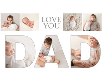 Love you DAD Fathers Day digital Photoshop photo template 8x12 for printing - gift for dad - present for dad - fathers day present - daddy