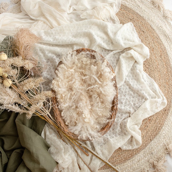 BOHO_All the greens_Digital backdrop - Digital backdrop for photographers - white neutral background - Boho newborn digital image