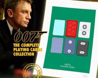 No Import Fees｜The CARDS of James Bond – Illustration Inspired by the Casino Scenes of the 007 Saga｜Sold without frame