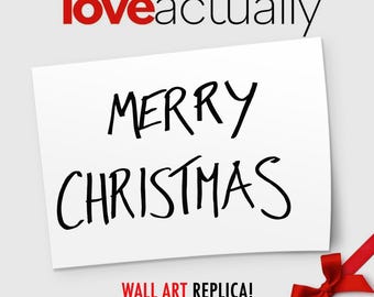 No Import Fees｜Love Actually｜"MERRY CHRISTMAS" Poster Replica｜Wall Art (Many sizes)