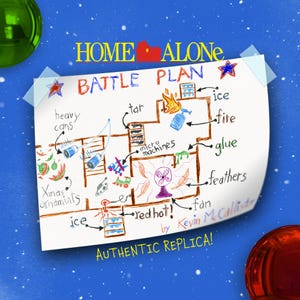 Der wahre SCHLACHTPLAN von Kevin McCallister (Kevin – Allein zu Haus) | Poster gedruckt auf halbdickem, mattem Premiumpapier