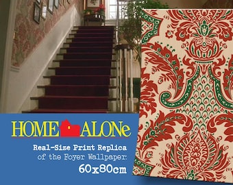 No Import Fees｜60x80cm Poster Art Print of the "Home Alone" Foyer Wallpaper (for Framing – NOT Actual Wallpaper!)