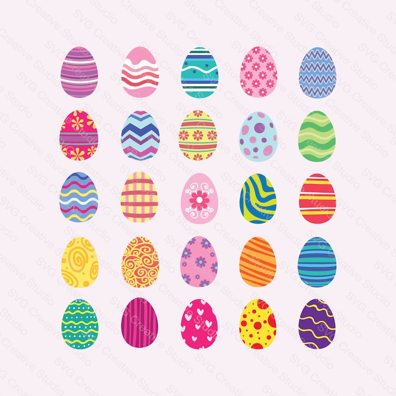 Easter Egg Bundle Cutting File SVG Clip Art Dxf Clipart Eps - Etsy