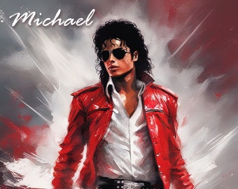Michael Jackson Poster, King of Pop Wall Art Print, 80s Music Fan Art Illustration, Music Room Decor, Gift for MJ Fans