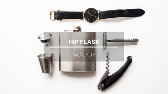 Flask Mockup Minimalist Styled Stock Men Styled Flask Mockup Minimalist Styled Stock Men Styled