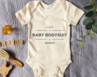 White Bodysuit Mockup Onesie Mockup Baby Bodysuit Etsy