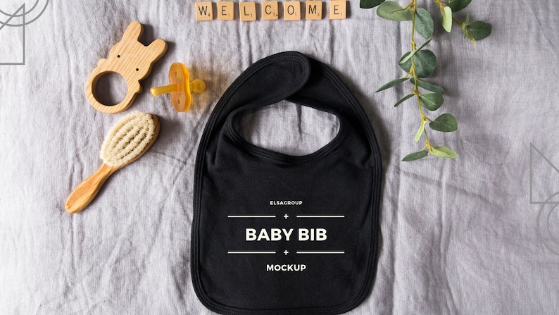 Download Baby Bib mockup/Bib flatlay/ Bib display photo/Baby styled | Etsy
