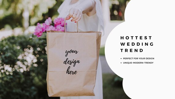 Wedding Mockup Favour Bag Mockup Kraft Paper Bag Mockup Gift Etsy