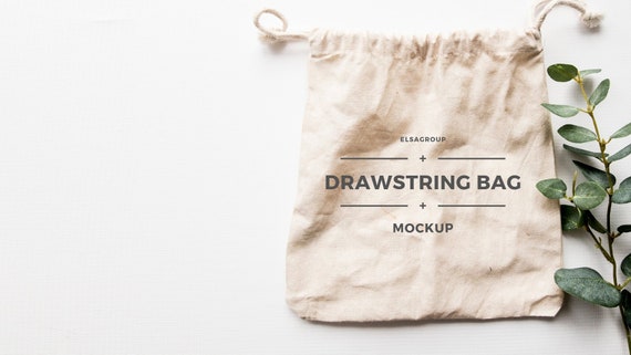 Download Gift Bag Mockup Cotton Bag Sack Drawstring Bag Flat Lay Etsy