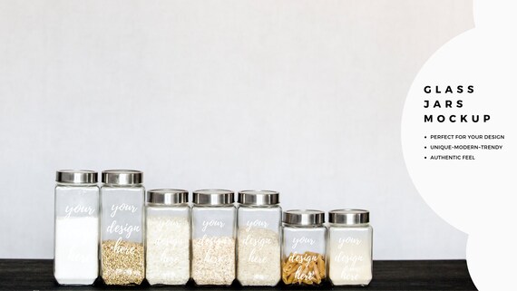 Download Glass Containers Styled Stock Photo Pantry Mockup Glass Jars Etsy
