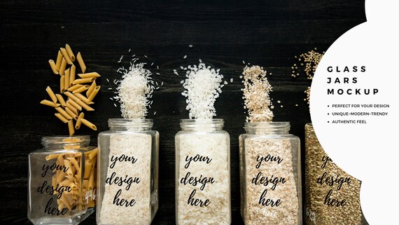 Download Glass Containers Styled Stock Photo Pantry Mockup Glass Jars Etsy