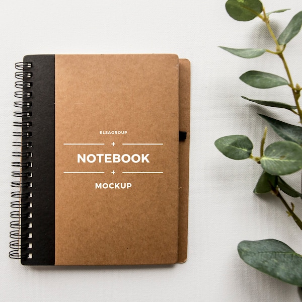 Recycled notebook Styled Stock Photography/Spiral notebook mockup/ Planner mockup/ Branding Image/ Neutral Nordic Styled/Digital File