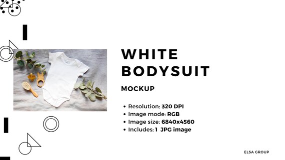 White Bodysuit Mockup Onesie Mockup Baby Bodysuit Etsy