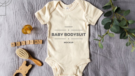 White Baby Bodysuit Mock Up Bodysuit Flatlay Baby Clothing Etsy