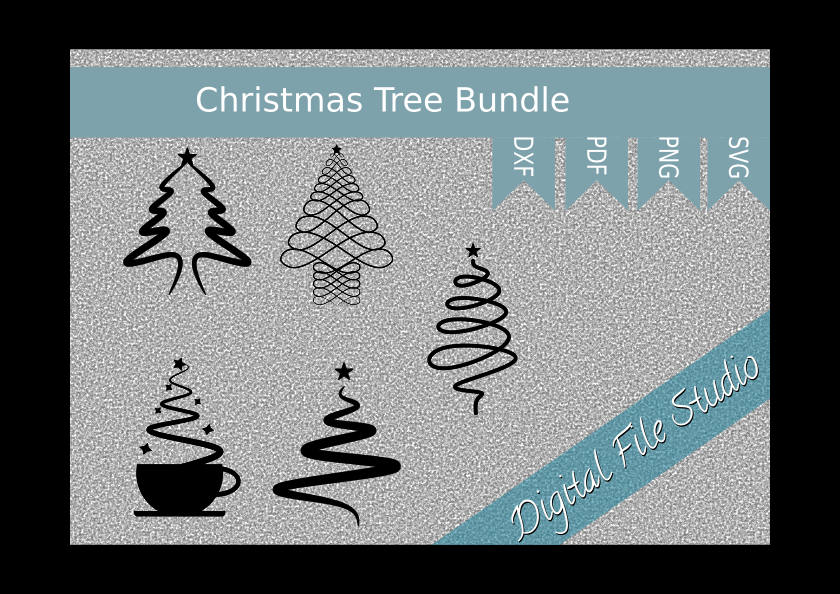 Download Swirl Christmas Tree SVG Bundle Swirly Ribbon Abstract | Etsy