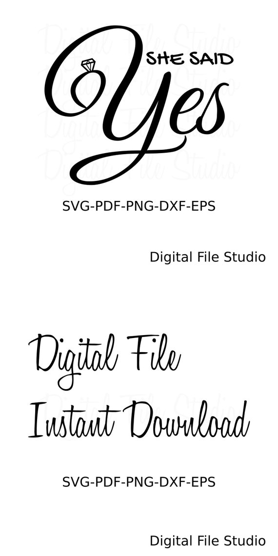 Download Free She Said Yes Svg Engagement Wedding Decal Cutting File Team Etsy SVG Cut Files