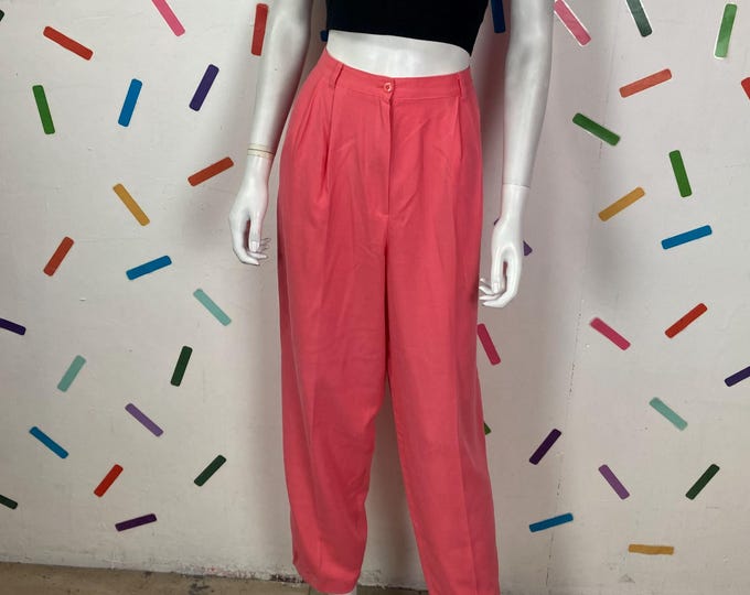 1980s true vintage Salmon pink design trousers Size 14/16