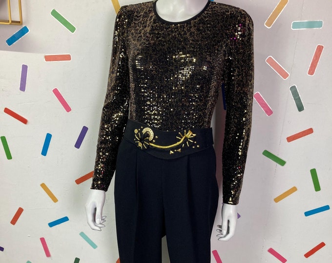 True vintage 1980s Joseph Ribcoff animal print jumpsuit with pockets size 12/14