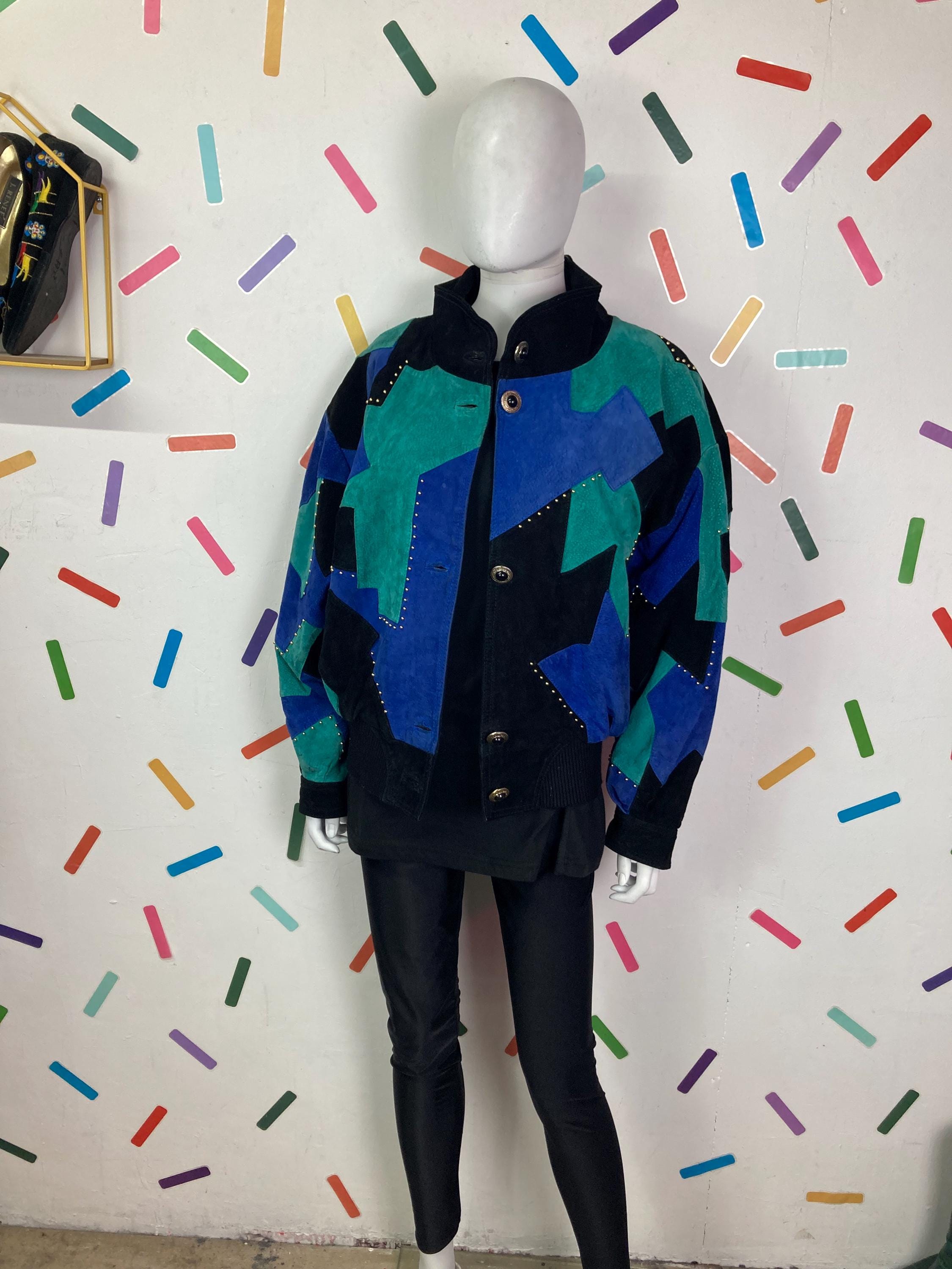 1980s true vintage geo design suede bomber jacket size 14/16 1980s true vintage geo design suede bomber jacket size 14/16