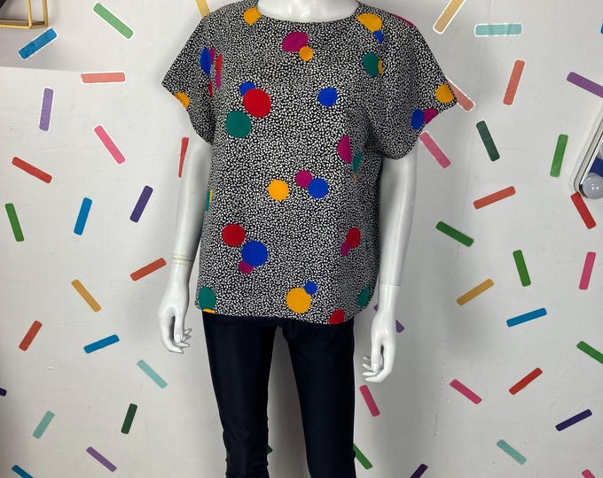 1980s true vintage sport design short sleeve top size 14/16