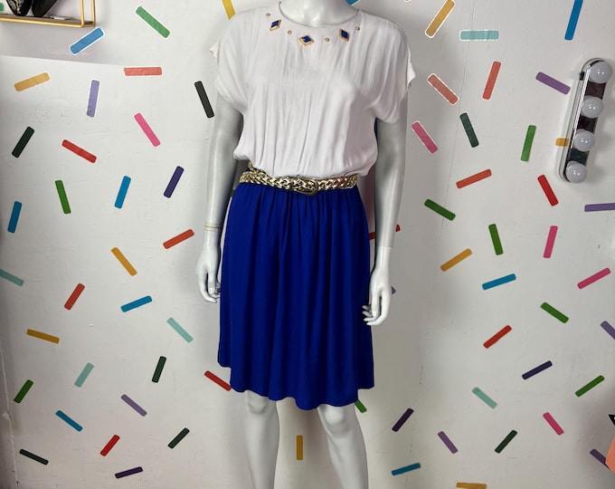 1980s true vintage block colour jewel design playsuit size 12/14