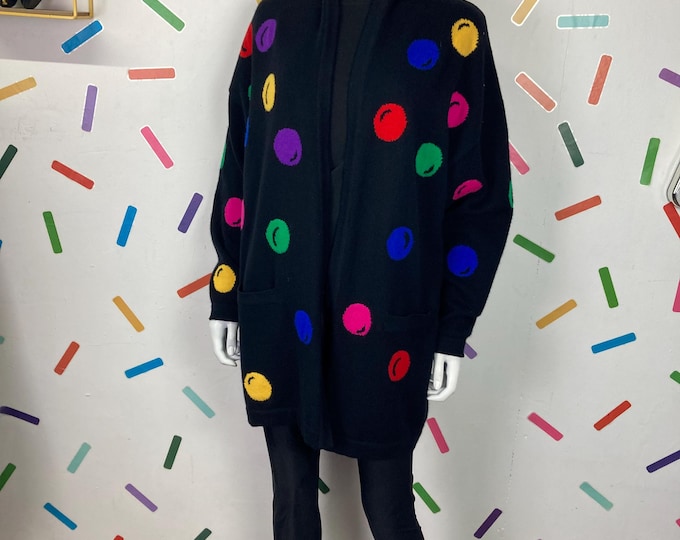 1980s true vintage Escada long line spot design cardigan up to 14