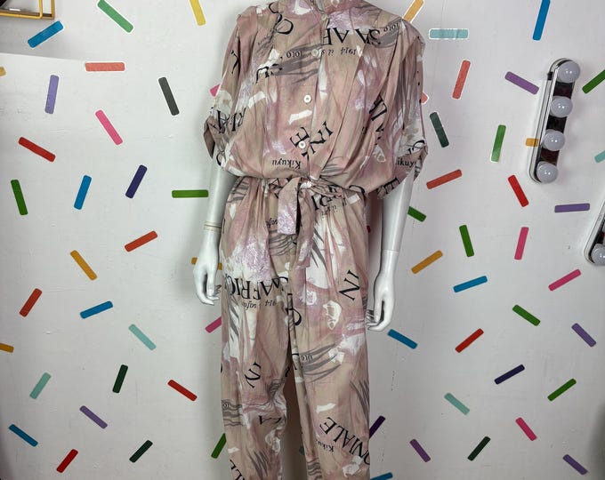 True vintage 1980s safari design jumpsuit size 14/16