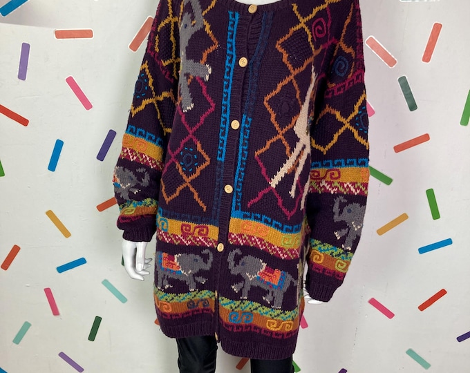 True vintage Maeve Elephant / Camel design cardigan with coin details Size up to 16