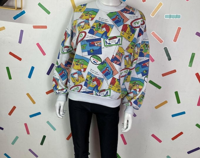 1980s person / jazz design sweatshirt size 14